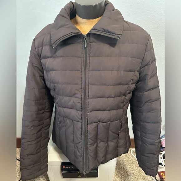 Kenneth Cole Reaction Womens XL Brown Full ZIP Puffer Jacket - Picture 1 of 7